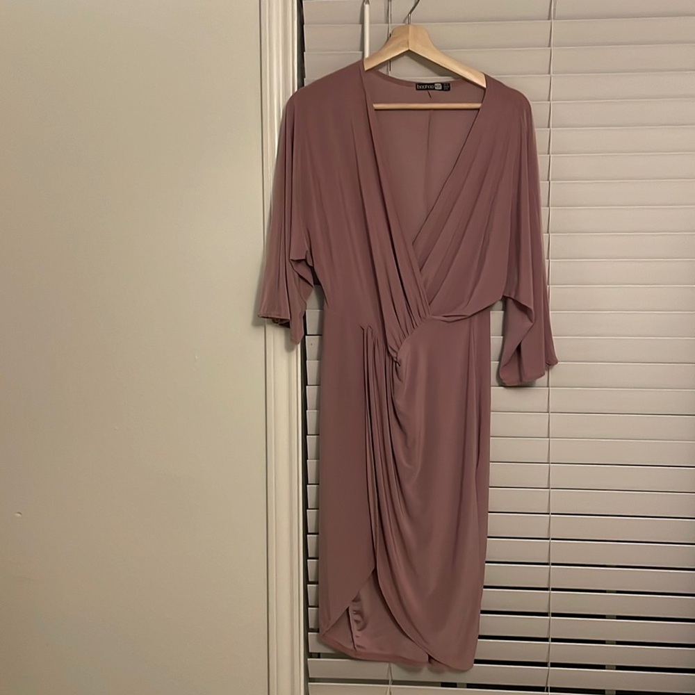 Boohoo Mauve wrap dress